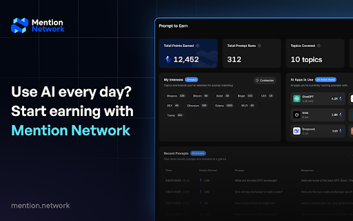 Mention Network :: Start earning from your AI activity with Mention Network!