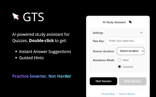 GTS AI Study Assistant :: Educational study assistant providing AI-powered contextual hints and guidance to enhance student learning during coursework.