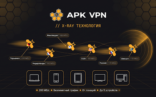 APK VPN - Современный и надежный ВПН :: APK VPN — быстрый VPN: шифрование трафика, защита данных, подключение в один клик, подключи до 5 устройств.