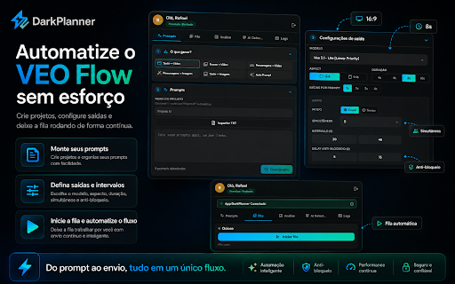 DarkPlanner :: Automação de geração de vídeos no Google Veo/Flow e detector de conteúdo gerado por IA.