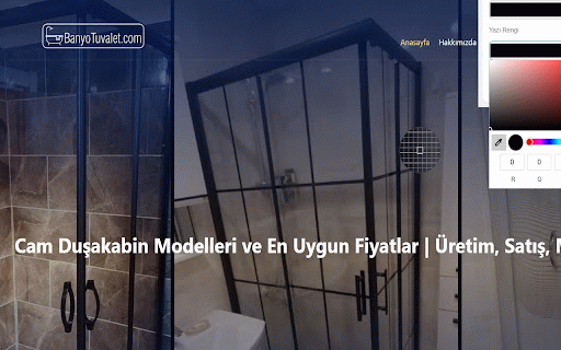 Duşakabin App :: Web sayfalarındaki duşakabin içeriklerini daha iyi incelemek için arkaplan ve yazı renklerini istediğin gibi ayarla