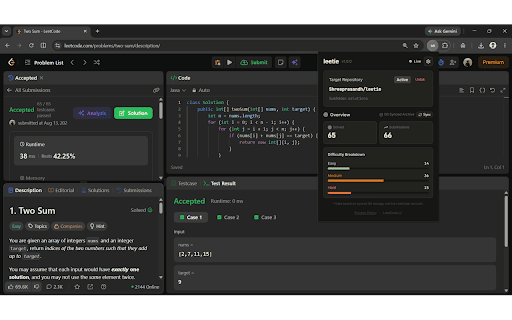 leetie :: Automatically sync your accepted LeetCode solutions to GitHub.