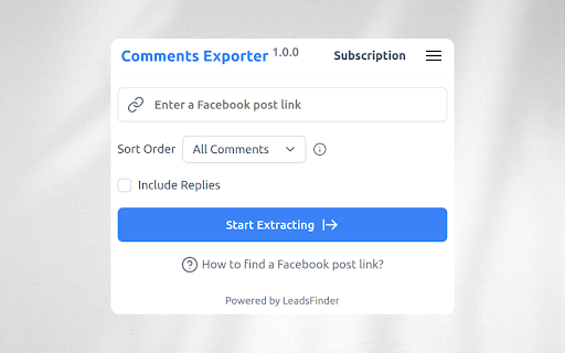 Comments Exporter for Facebook™ :: Export Facebook comments and replies to CSV with one click.
