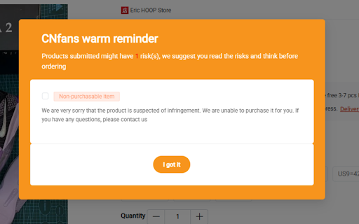 CNFans Helper :: Removes warning popups, modifies URLs, and checks agreement boxes on cnfans.com & cnfans.ca