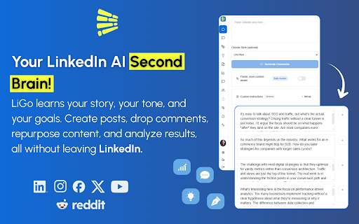 LiGoAI :: Engage on LinkedIn, X, Reddit & Meta with humanized comments