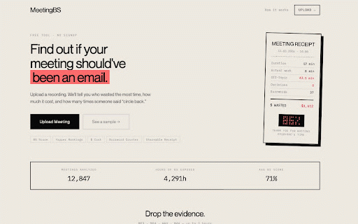 MeetingBS Recorder :: Record your meeting and instantly expose the BS. Sends to MeetingBS for analysis.
