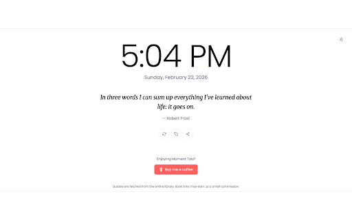 Moment Tab :: A beautiful new tab page with inspiring quotes
