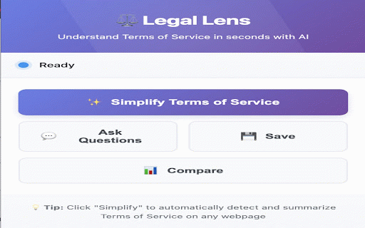 Legal Lens :: Automatically detects and summarizes Terms of Service popups using AI