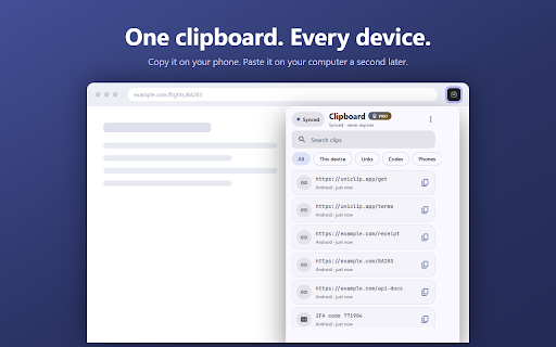 UniClip – Universal Clipboard for All Devices :: Copy on your phone, paste on your laptop. One clipboard that follows you across Android, iPhone, Chrome and the web.