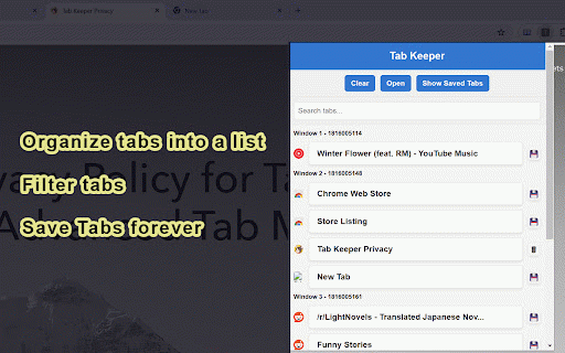 Tab Keeper - Advanced Tab Manager :: Enhance your browsing with TabKeeper, the ultimate Chrome tab manager. Save, organize, and access your tabs easily.