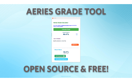 Aeries Grade Calculator :: Aeries Gradebook extension for what-if grade calculation