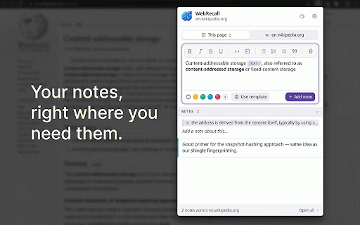 WebRecall :: Your personal memory layer for the web.