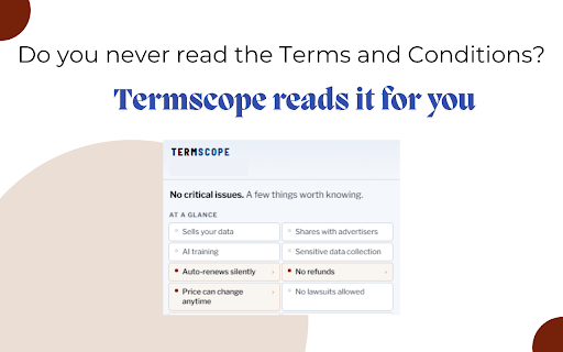 Term Scope :: Understand terms & conditions at a glance