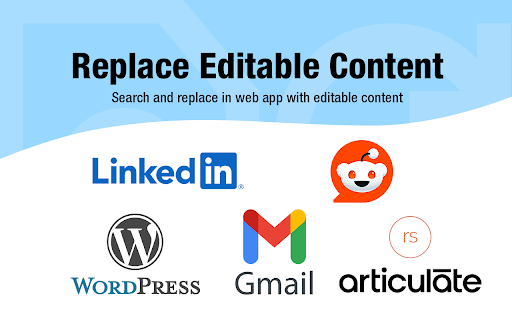 Search and Replace :: Provides custom search & replace for editable elements on a webpage.