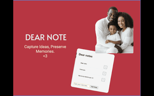 Dear note :: "Dear Note is a simple yet powerful Chrome extension designed to help you capture your thoughts, ideas, and important notes…