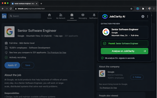 JobClarity AI :: Instantly analyze any job posting for legitimacy. Detect ghost jobs, fake listings, and scams.
