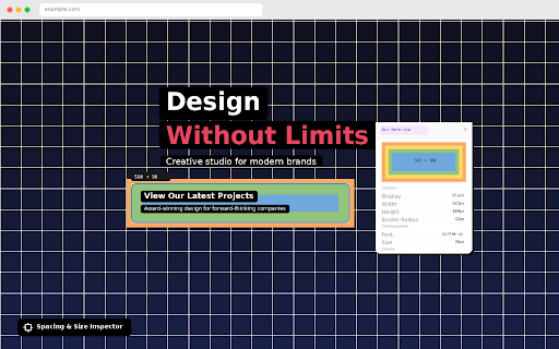 Spacing & Size Inspector :: Inspect padding, margin, width, height & more on any element. Built for Squarespace, works everywhere.