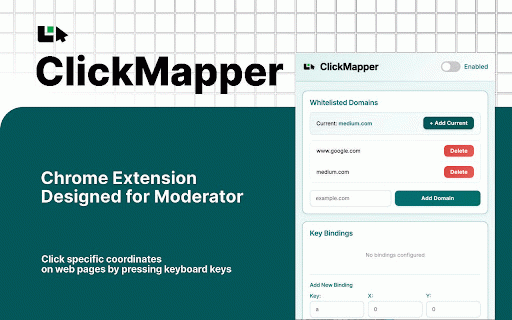 ClickMapper :: Map keyboard keys to click specific coordinates on web pages