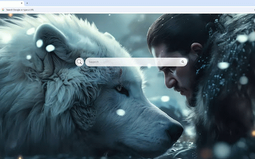 Jon Snow Wolf Live Wallpaper :: Intimate moment between Jon Snow and Ghost his direwolf companion in falling snow with mystical winter atmosphere.