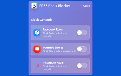FREE Reels Blocker :: Block Facebook Reels, YouTube Shorts, Instagram Reels and sponsored posts with selective control