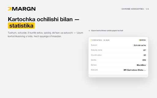 MARGN — Uzum analitika :: Uzum Market mahsulot/do'kon sahifalarida margn.uz bozor analitikasini ko'rsatadi.