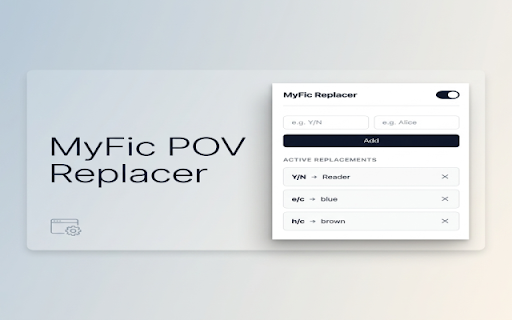 MyFic POV Replacer :: Replace placeholder texts like Y/N with custom words. A safe and beautiful alternative to InteractiveFics.
