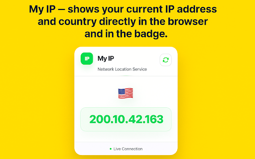 My IP :: My IP – shows your current IP address and country directly in the browser.
