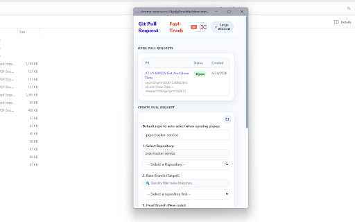 GitHub Advanced PR Creator :: Create GitHub pull requests faster with repository search, branch selection, open PR tracking, GitHub Enterprise support.