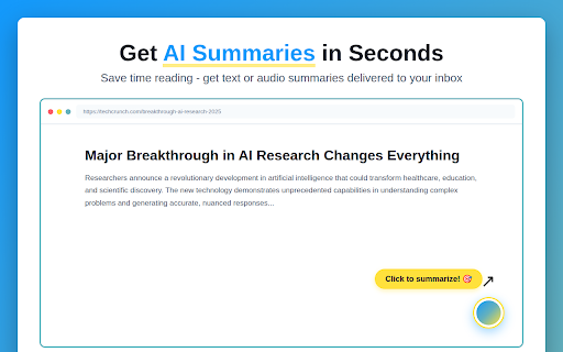 Blurbi :: Transform your reading into intelligent audio digests. Save articles, get AI summaries delivered to your inbox with audio versions.