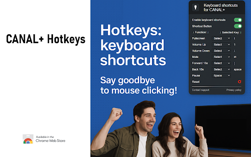 CANAL+ Hotkeys: Keyboard Shortcuts :: This extension allows the use of keyboard shortcuts on CANAL