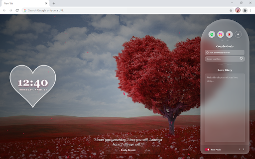 Love Romantic HD Wallpaper New Tab :: Customize new tab with the love wallpaper extension and display romantic scenes you admire in your background.