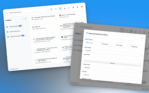 Bookmark Enhancer :: Enhanced bookmark manager with advanced search, smart organization, productivity analytics, and comprehensive tools.