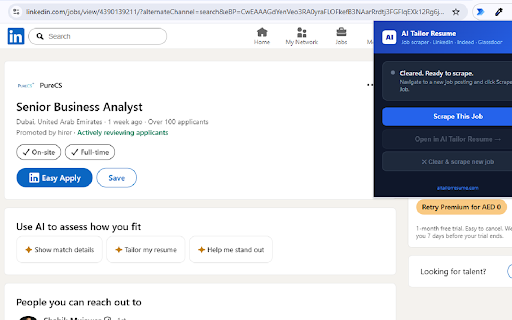 AI Tailor Resume — Job Scraper :: Send any job posting to AI Tailor Resume with one click and get an AI-tailored CV instantly.