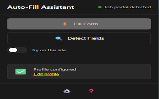 Auto-Fill Job Application Assistant :: Automatically fill job application forms with your stored profile data. Supports LinkedIn, Indeed, Glassdoor and more.