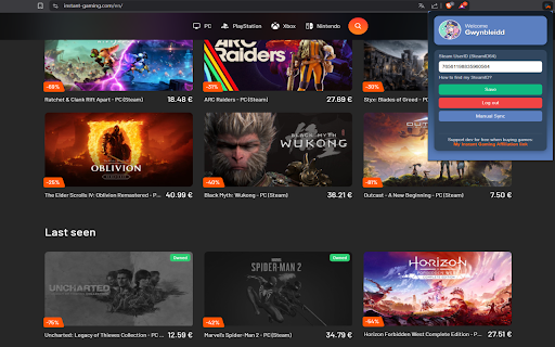 Steam Library Checker for Instant Gaming :: Shows owned Steam games from user library while browsing Instant Gaming.