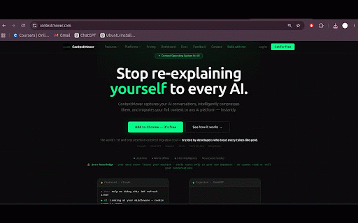 Context Mover - AI Chat Mover :: Never lose coding context again. One layer. Any agent. Zero friction.