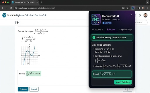 Homework AI for Pearson :: Smart AI-powered homework assistant and question analysis tool for Pearson & MyLab.