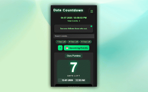 Days Countdown Days Calendar :: A premium extension to days count upcoming events and provide deals via Amazon Affiliate links.