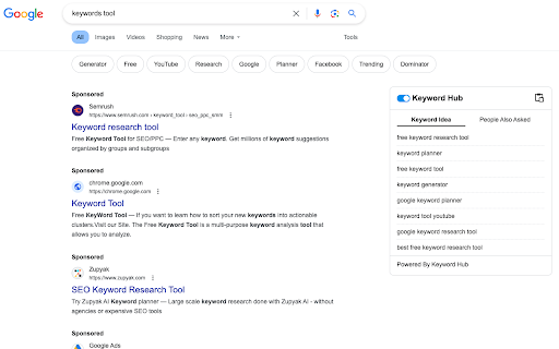 Keyword Hub :: Instantly reveal high-traffic, low-competition keyword opportunities on Google.