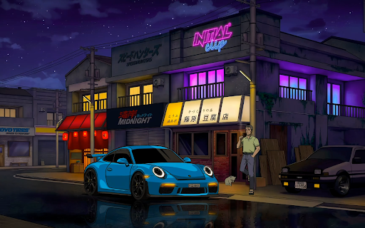 Porsche 911 GT3 Night Street Live Wallpaper :: Transform your new tab with stunning HD live wallpapers of the Porsche 911 GT3 cruising through night streets.