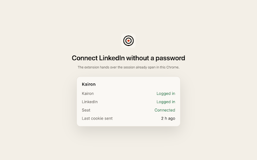 Kairon :: Qualify LinkedIn leads against what you sell, see how to approach them, and keep lists — no account needed.