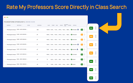 ProfRatings at Pitt :: See RateMyProfessors Scores right inside Pitt’s PeopleSoft Class Search