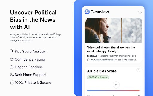 Clearview: AI-Powered Political Bias Analyzer :: Clearview detects political bias in news, helping you identify left- or right-leaning content with AI-powered sentiment analysis.