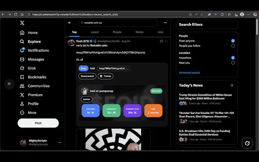 Tweet CA Helper - Chainsight :: Detects contract addresses on X. Adds Explorer & Dexscreener links with Trading/Verified badges. No trading, just info.