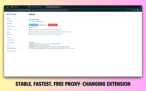 Proxy SwitchyOmega v3 (ZeroOmega) :: Manage and switch between multiple proxies quickly & easily.