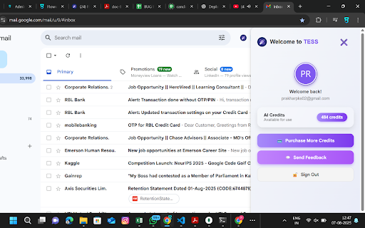 TESS Assistant :: Supercharge your inbox with AI — Smart email writing, replying, summarizing, and more in one tool.