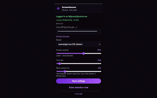 ScreenAnswer :: Highlight text for AI answers - hotkey or auto-highlight. Copies answers for quick paste.