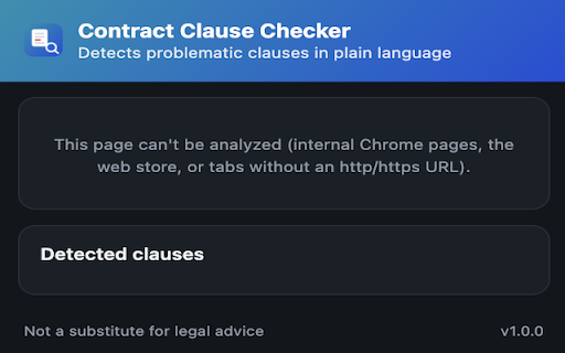 Contract Clause Checker :: Analyzes contracts and terms of service on any page and highlights problematic clauses in plain language.