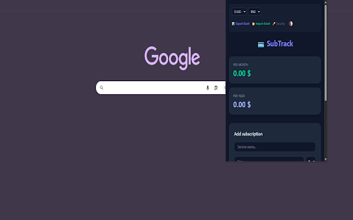 SubTrack — Subscription Tracker :: Track your subscriptions and never miss a billing date.