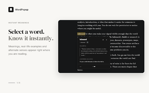 WordPopup: Instant Dictionary, Meaning & Pronunciation Popup :: Select any word to see its meaning, pronunciation and examples. Save words to build your vocabulary. English & German.
